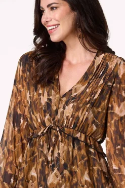 Pleated Feather Swing Dress