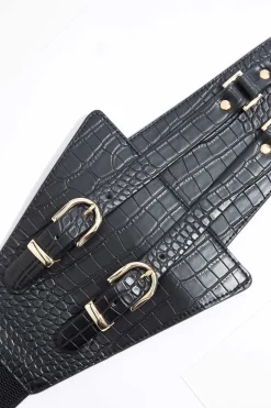 Plus Size Double Buckle Statement Stretch Belt
