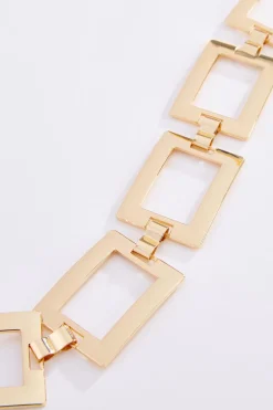 Plus Size Gold Rectangle Chain Belt