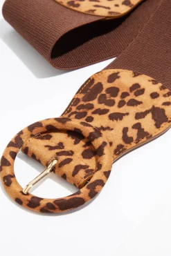 Plus Size Leopard Buckle Stretch Belt