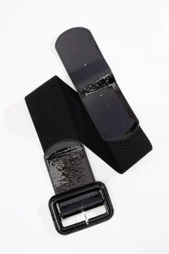Plus Size Oversized Patent Buckle Stretch Belt