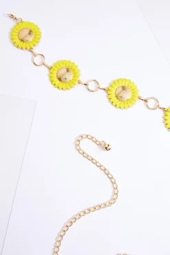 Plus Size Sunflower Chain Belt