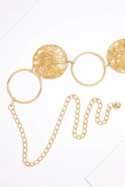 Plus Size Texture Circle Chain Belt