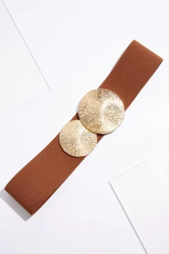Plus Size Textured Disc Stretch Belt