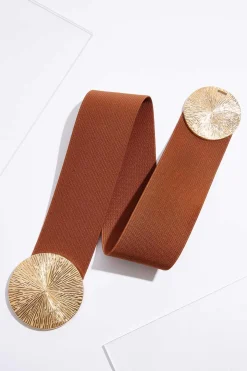Plus Size Textured Disc Stretch Belt