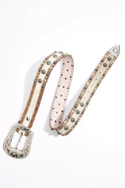 Plus Size Western Stud Faux Fur Belt