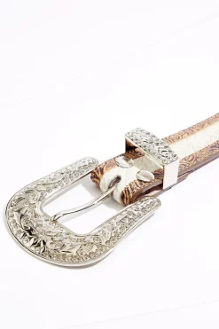 Plus Size Western Stud Faux Fur Belt