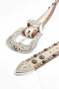 Plus Size Western Stud Faux Fur Belt