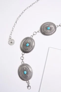 Plus Size Western Turquoise Chain Belt