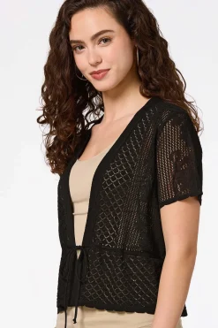 Pointelle Knit Cardigan