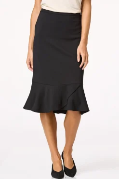 Ponte Flounced Hem Skirt