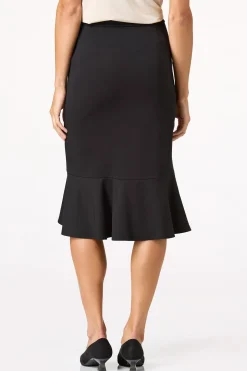 Ponte Flounced Hem Skirt