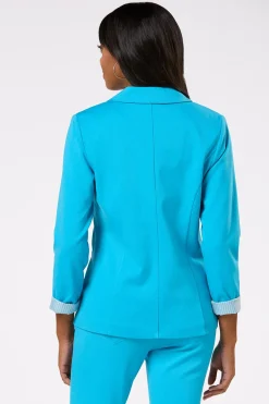 Printed Cuff Ponte Blazer