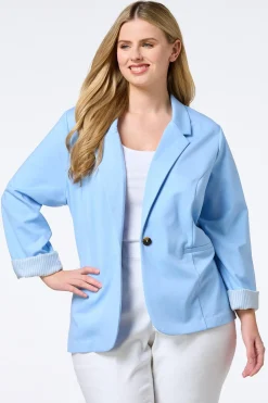 Printed Cuff Ponte Blazer