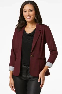 Printed Cuff Ponte Blazer