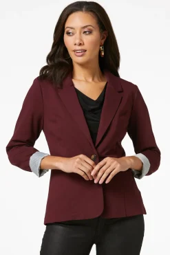 Printed Cuff Ponte Blazer