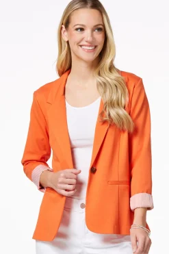 Printed Cuff Ponte Blazer