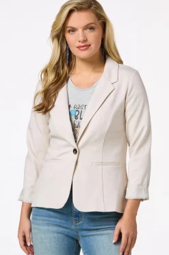 Printed Cuff Ponte Blazer