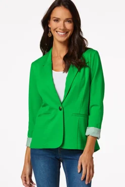 Printed Cuff Ponte Blazer