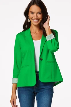 Printed Cuff Ponte Blazer