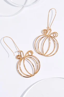 Pumpkin Wire Dangle Earrings