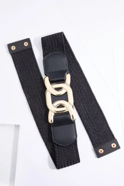 Raffia Chain Link Stretch Belt