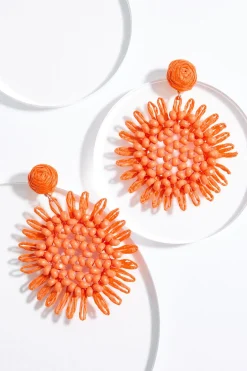 Raffia Flower Earrings