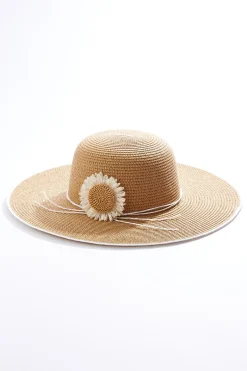 Raffia Flower Straw Floppy Hat
