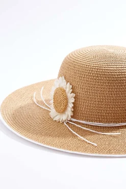 Raffia Flower Straw Floppy Hat