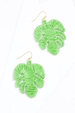 Raffia Palm Leaf Earrings