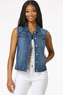 Raw Hem Denim Vest