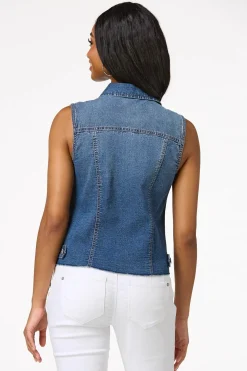 Raw Hem Denim Vest