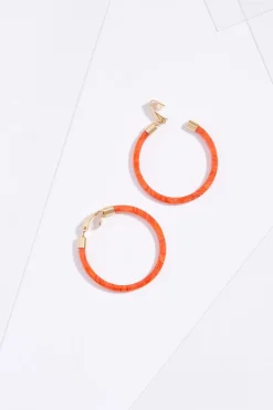 Red Clip- On Hoop Earrings