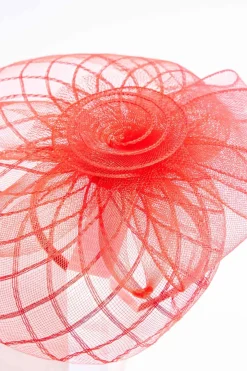 Red Criss Cross Fascinator