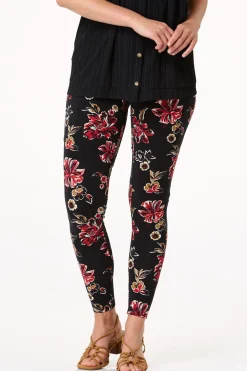 Red Floral Leggings