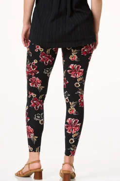 Red Floral Leggings