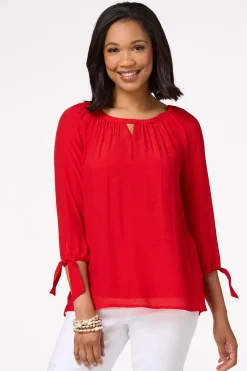 Red Keyhole Top