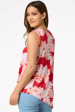 Red Palm Leaf Tank