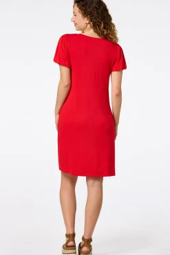 Red Puff Sleeve Dress