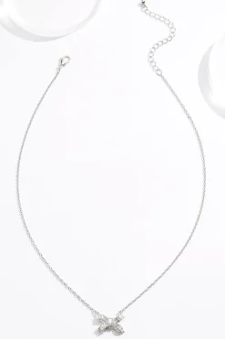 Rhinestone Bow Short Necklace