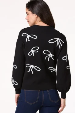 Rhinestone Bow Sweater