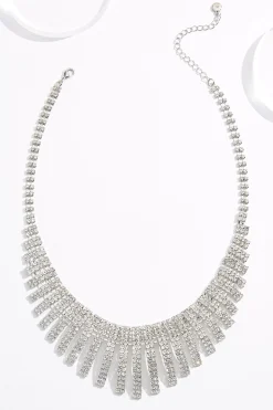 Rhinestone Burst Bib Necklace
