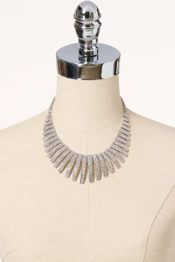 Rhinestone Burst Bib Necklace