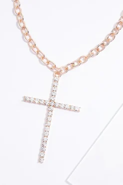 Rhinestone Cross Pendant Necklace