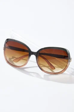 Rhinestone Detail Square Sunglasses