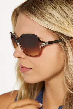 Rhinestone Detail Square Sunglasses