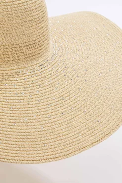 Rhinestone Embellished Floppy Hat