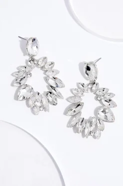 Rhinestone Faceted Statement Earrings