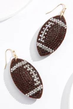 Rhinestone Football Earrings