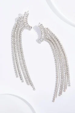 Rhinestone Fringe Earrings